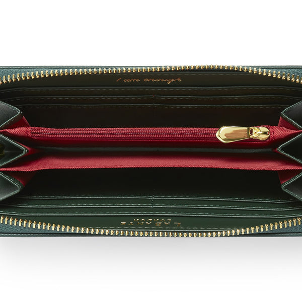 Serene Green Zip Around Wallet Vegan, sustainable & ethical