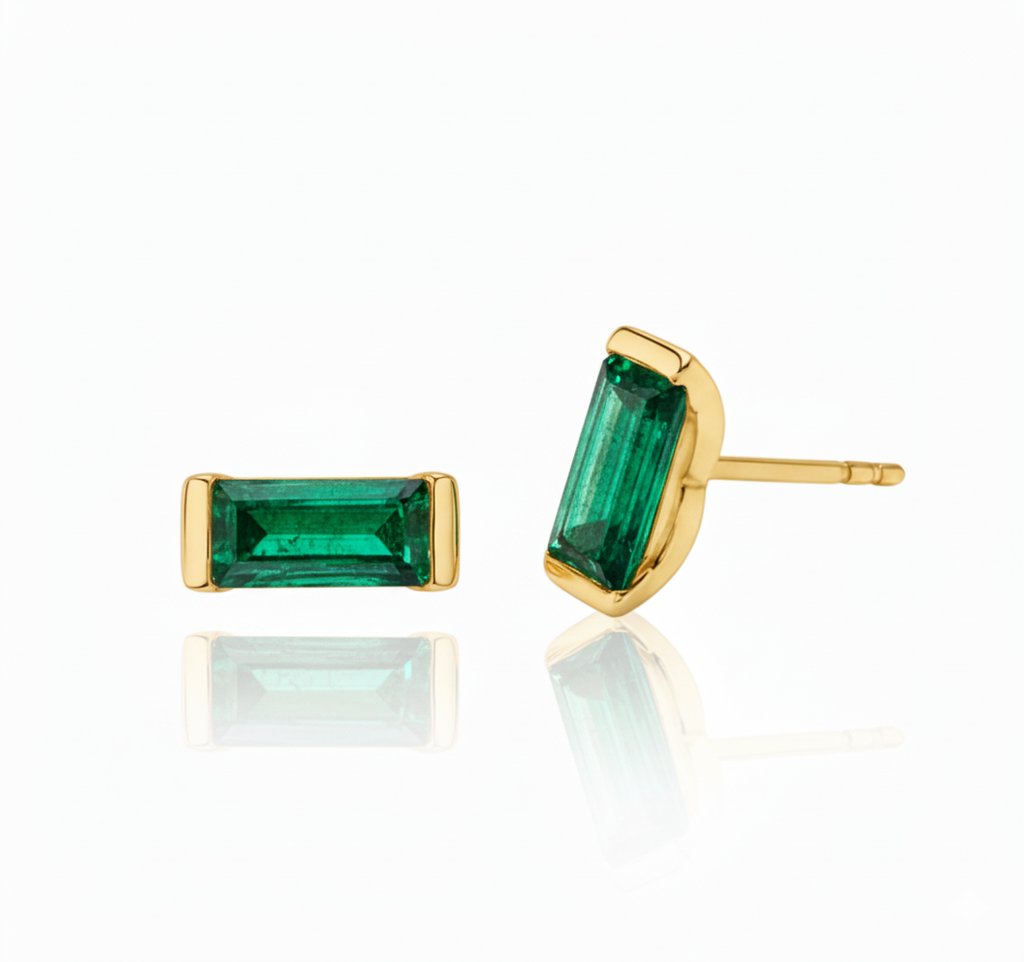 Linéa Baguette Stud Earrings