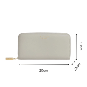 Serene Grey Vegane Geldbörse mit umlaufendem Reißverschluss