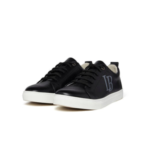 LB Black Apple Leather Sneakers for Women