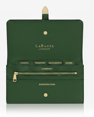 Aspen Forest Green Plant-Based Leather Travel Wallet ( Available for Pre-order July 14th Delivery)