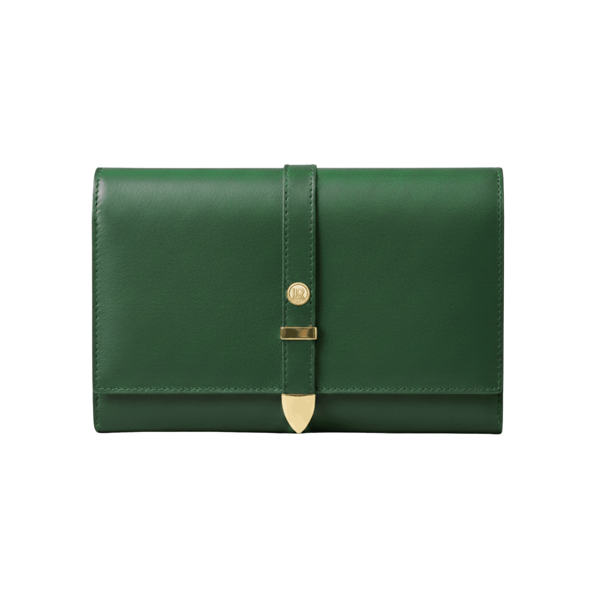 forest green vegan leather, plant-based travel wallet, sustainable, cruelty free