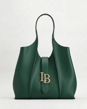 vegan sustainable green leather bag
