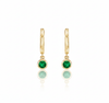 Luna Drop Emerald Hoops