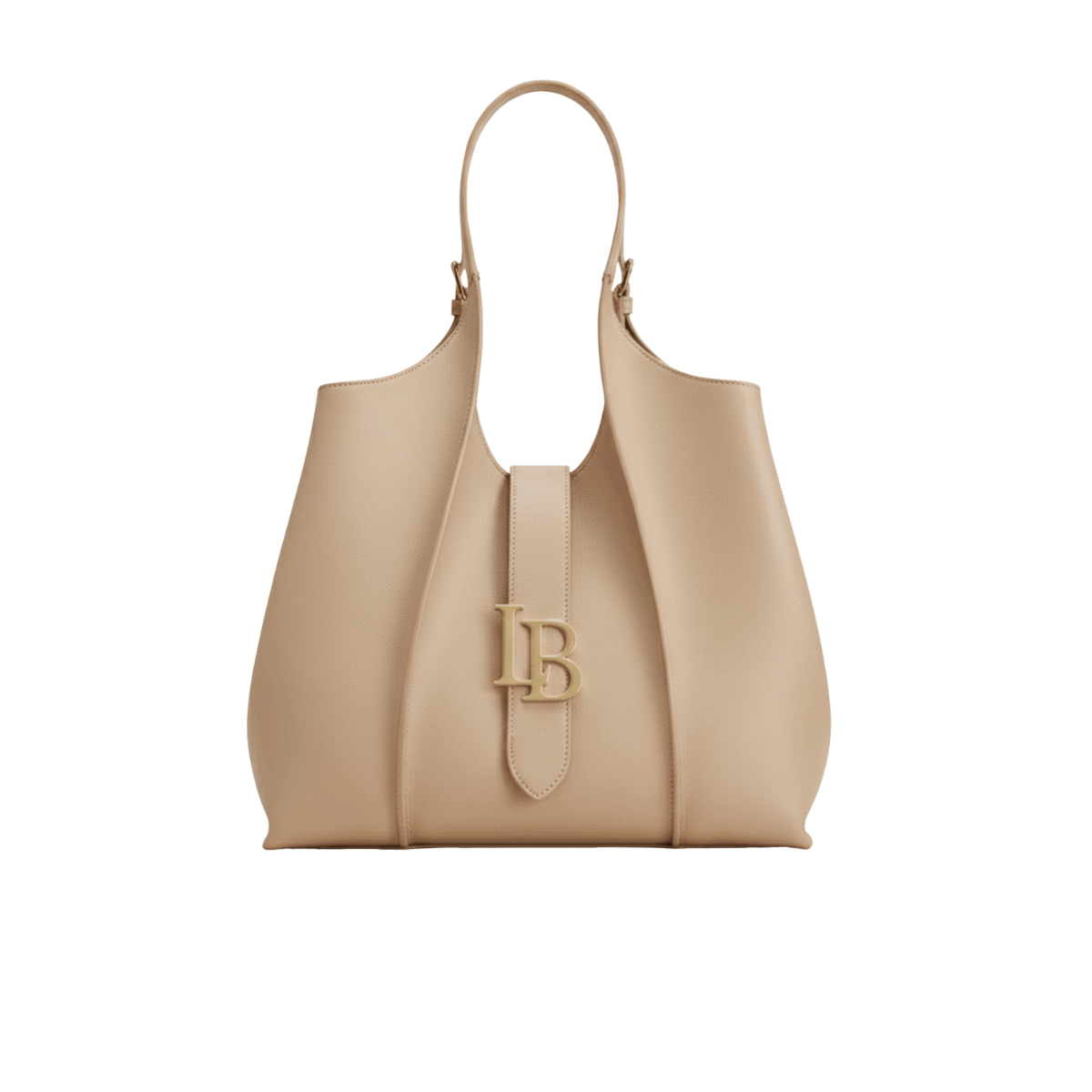 Nude luxury shoulder bag, sustainable, vegan, cruelty free