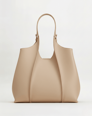 Vegan nude leather shoulder bag 