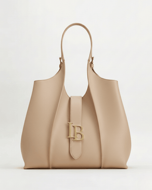 Vegan nude leather shoulder bag