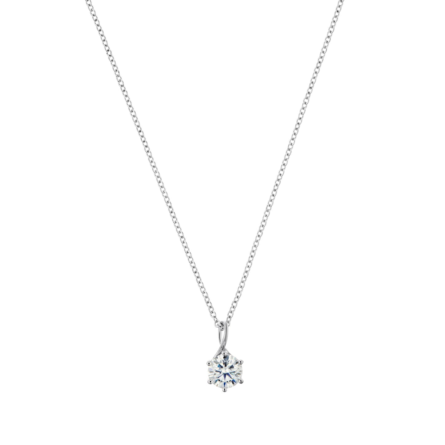 LaBante London Ethically & Sustainably Made One Carat Moissanite Solitaire Diamond Necklace