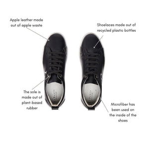 LB Black Apple Leather Sneakers for Women