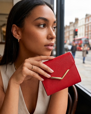 Diana Red Small Vegan Bifold Purse (Waiting List- Arrives 28th November)