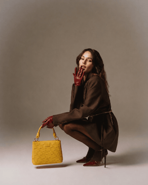 Bella Mustard Vegan Mini Crossbody Bag