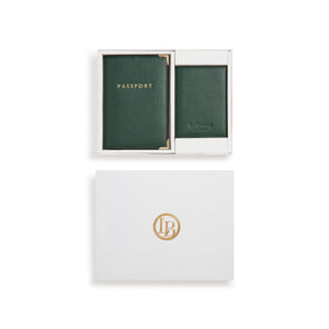 Nutcombe Green Passport Holder & bi-fold CC holder Gift Box