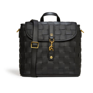 LaBante London Cruelty Free & Sustainable Rosie Woven Mini Black Vegan Backpack