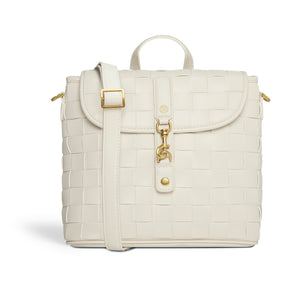 Sustainable, cruelty free, vegan white backpack LaBante London Bags