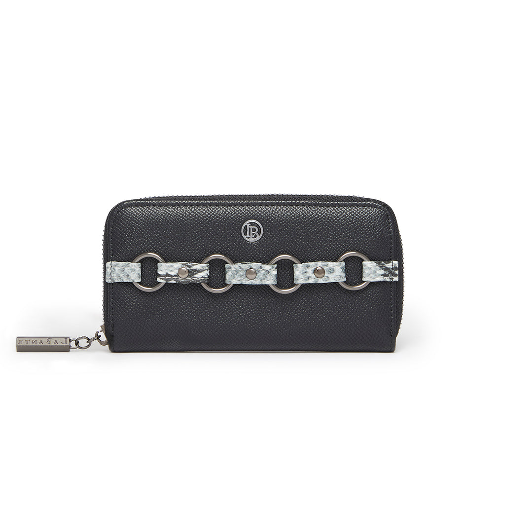   Ellen Black Vegan Zip Around Wallet  
