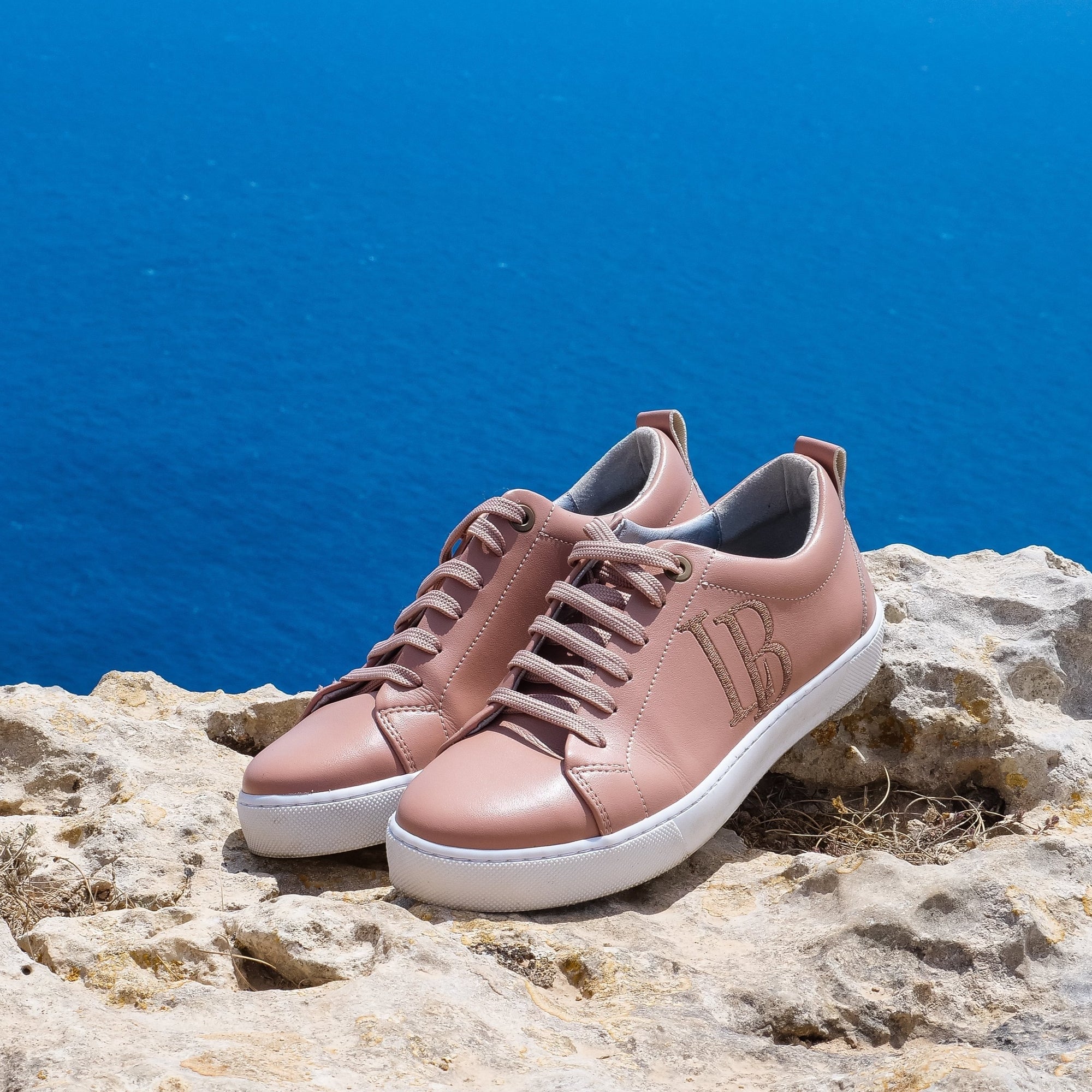 LaBante London Cruelty Free & Sustainable Apple Leather Vegan Tan Sneakers for Women