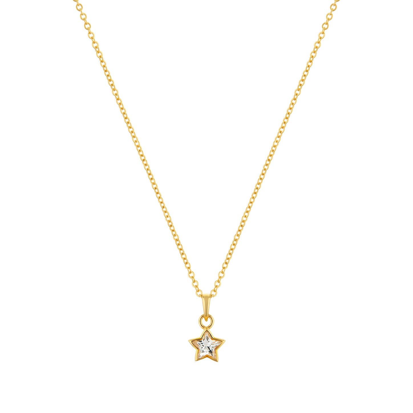 LaBante London Ethically & Sustainably Made Moissanite Divine Star Gold Plated Sterling Silver Necklace