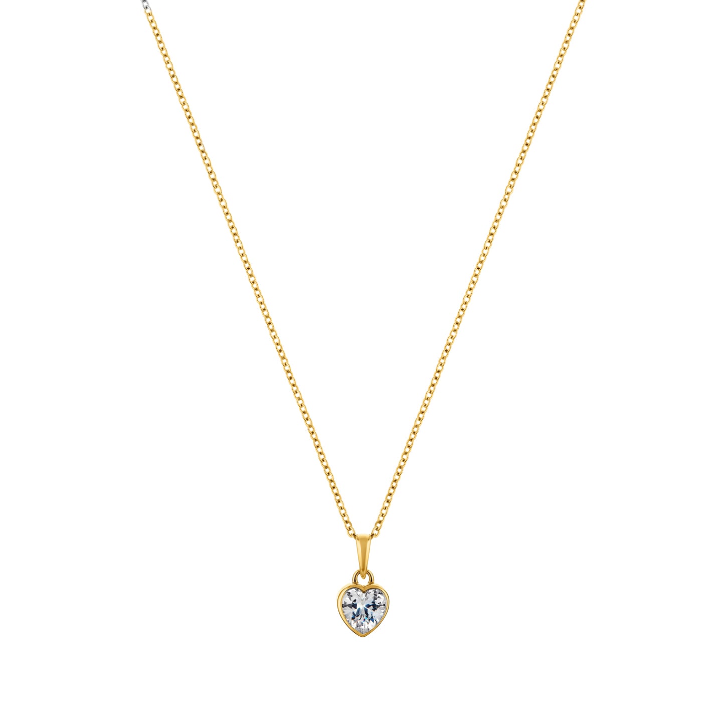 LaBante London Ethically & Sustainably Made Moissanite Pure Heart Gold Plated Sterling Silver Necklace