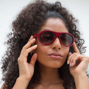 Bamboo Willow Aviator Sunglasses, made from recycled red Bamboo