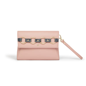 LaBante London Cruelty Free & Sustainable Alder Blush Chained Wristlet Vegan Clutch and Cross Body bag 