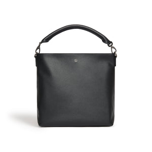 LaBante London Cruelty Free & Sustainable Alstonia Simple and Sleek Black Hobo Bag with Gold Accents