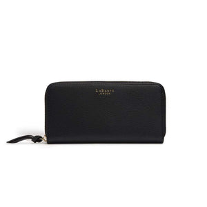 LaBante London Cruelty Free & Sustainable Serene Vegan Black Sleek Wallet with Zipper