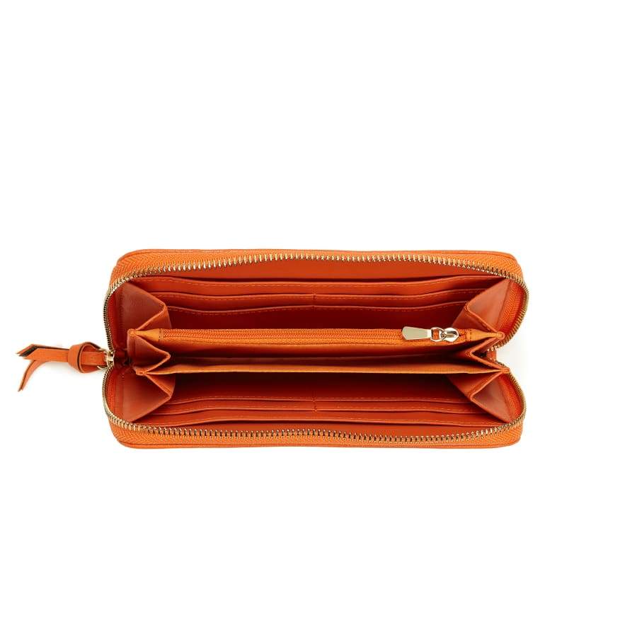 LaBante London Cruelty Free & Sustainable Serene Vegan Orange Sleek Wallet with Zipper