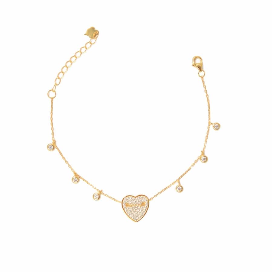 Sterling silver plated heart bracelet